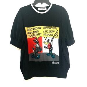 Vetiver Seoul Y2K Disney Bunny Duck Sweater Birds Watching Bugs Bunny Fishing